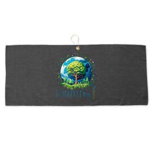 Earth Day 2024 Environmental International Awareness Large Microfiber Waffle Golf Towel