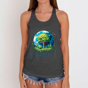 Earth Day 2024 Environmental International Awareness Women's Knotted Racerback Tank