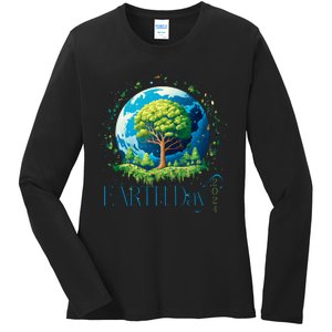 Earth Day 2024 Environmental International Awareness Ladies Long Sleeve Shirt