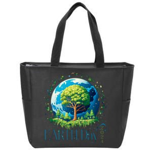 Earth Day 2024 Environmental International Awareness Zip Tote Bag