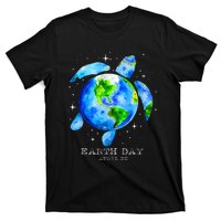 Earth Day 2024 Restore Earth Sea Turtle Art Save The Planet T-Shirt