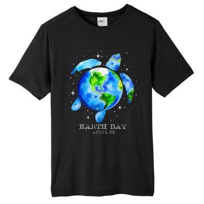 Earth Day 2024 Restore Earth Sea Turtle Art Save The Planet Tall Fusion ChromaSoft Performance T-Shirt