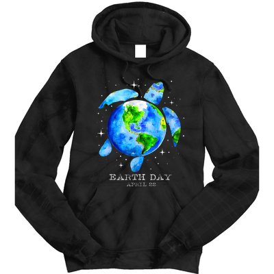 Earth Day 2024 Restore Earth Sea Turtle Art Save The Planet Tie Dye Hoodie