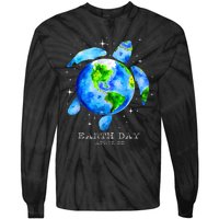 Earth Day 2024 Restore Earth Sea Turtle Art Save The Planet Tie-Dye Long Sleeve Shirt