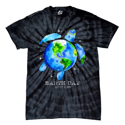 Earth Day 2024 Restore Earth Sea Turtle Art Save The Planet Tie-Dye T-Shirt