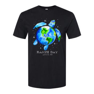 Earth Day 2024 Restore Earth Sea Turtle Art Save The Planet Softstyle CVC T-Shirt