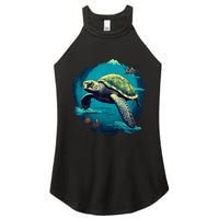 Earth Day 2024 Restore Earth Sea Turtle Art Save The Planet Women's Perfect Tri Rocker Tank