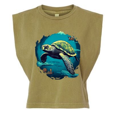 Earth Day 2024 Restore Earth Sea Turtle Art Save The Planet Garment-Dyed Women's Muscle Tee