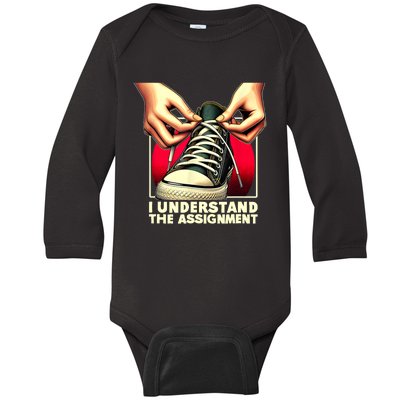 Election Day 2024 I Understand The Assignment Kamala Harris Baby Long Sleeve Bodysuit