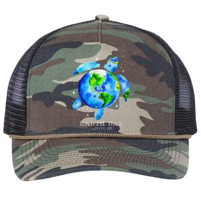 Earth Day 2024 Restore Earth Sea Turtle Art Save The Planet Retro Rope Trucker Hat Cap