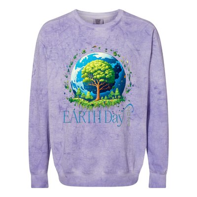 Earth Day 2024 Environmental International Awareness Colorblast Crewneck Sweatshirt