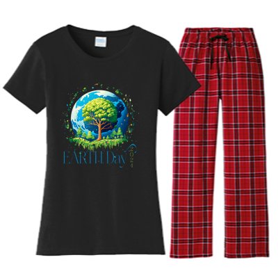 Earth Day 2024 Environmental International Awareness Women's Flannel Pajama Set