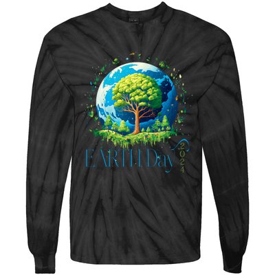 Earth Day 2024 Environmental International Awareness Tie-Dye Long Sleeve Shirt