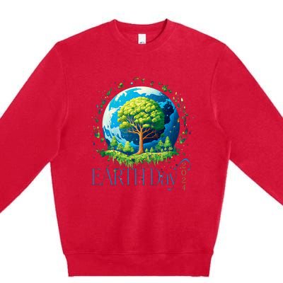 Earth Day 2024 Environmental International Awareness Premium Crewneck Sweatshirt