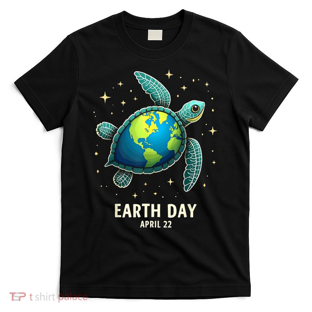 Earth Day 2025 Restore Earth Sea Turtle Art Save the Planet T-Shirt
