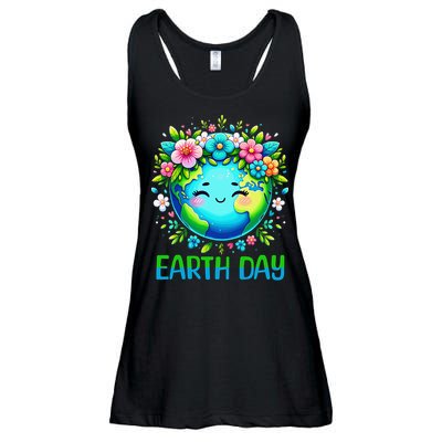 Earth Day 2025 Flower Crowns  Women  Save Earth Ladies Essential Flowy Tank