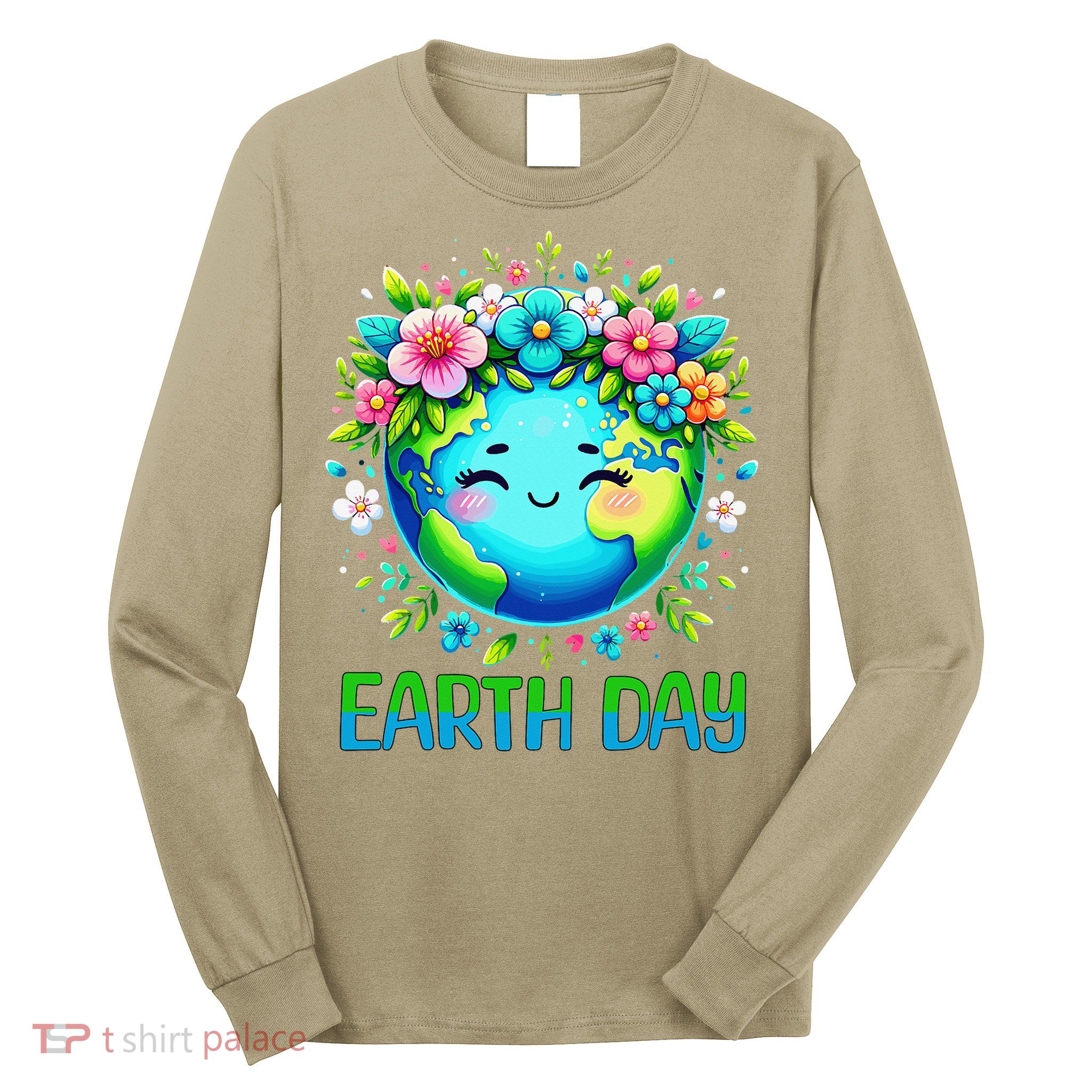 Earth Day 2025 Flower Crowns  Women  Save Earth Long Sleeve Shirt