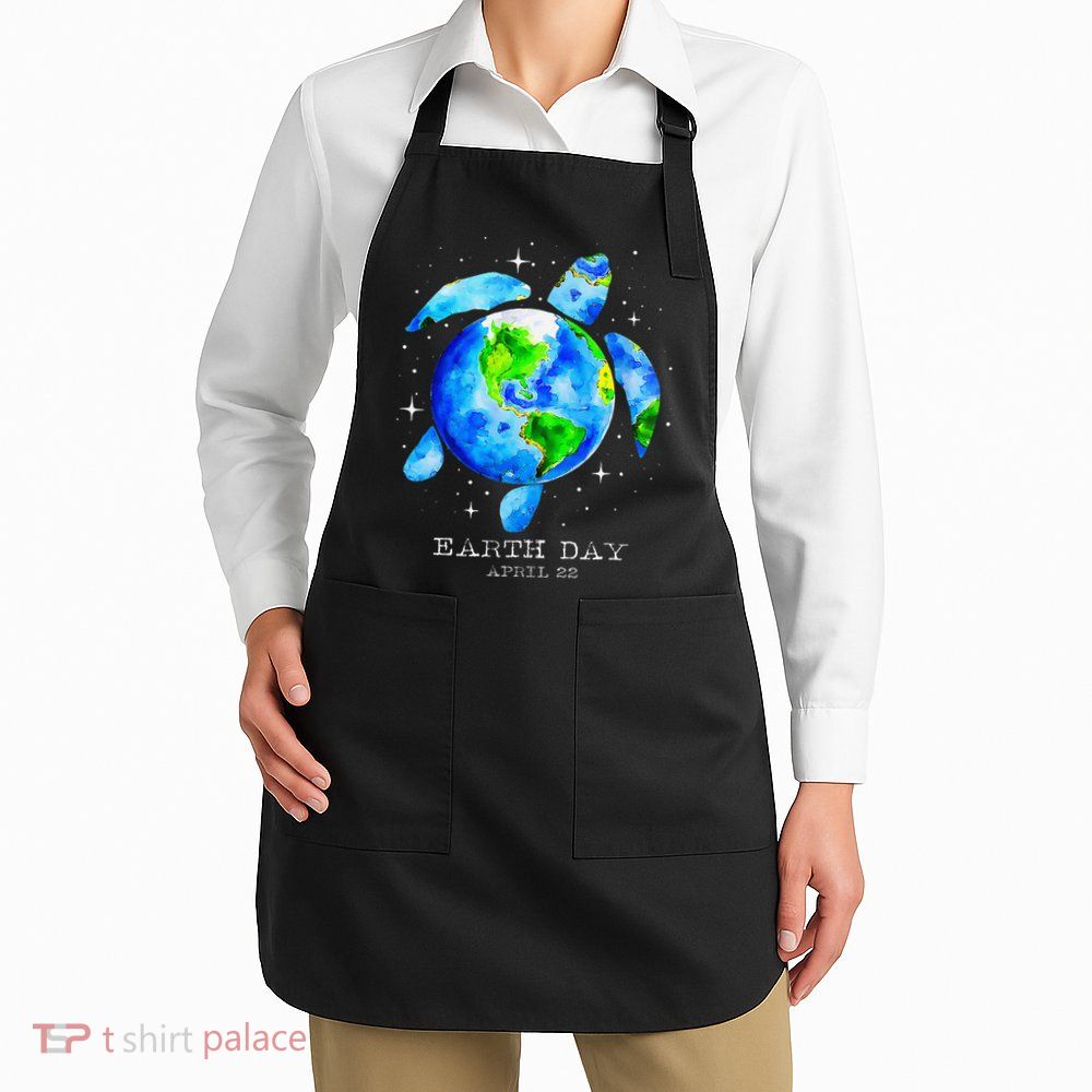 Earth Day 2025 Restore Earth Sea Turtle Art Save The Planet Apron