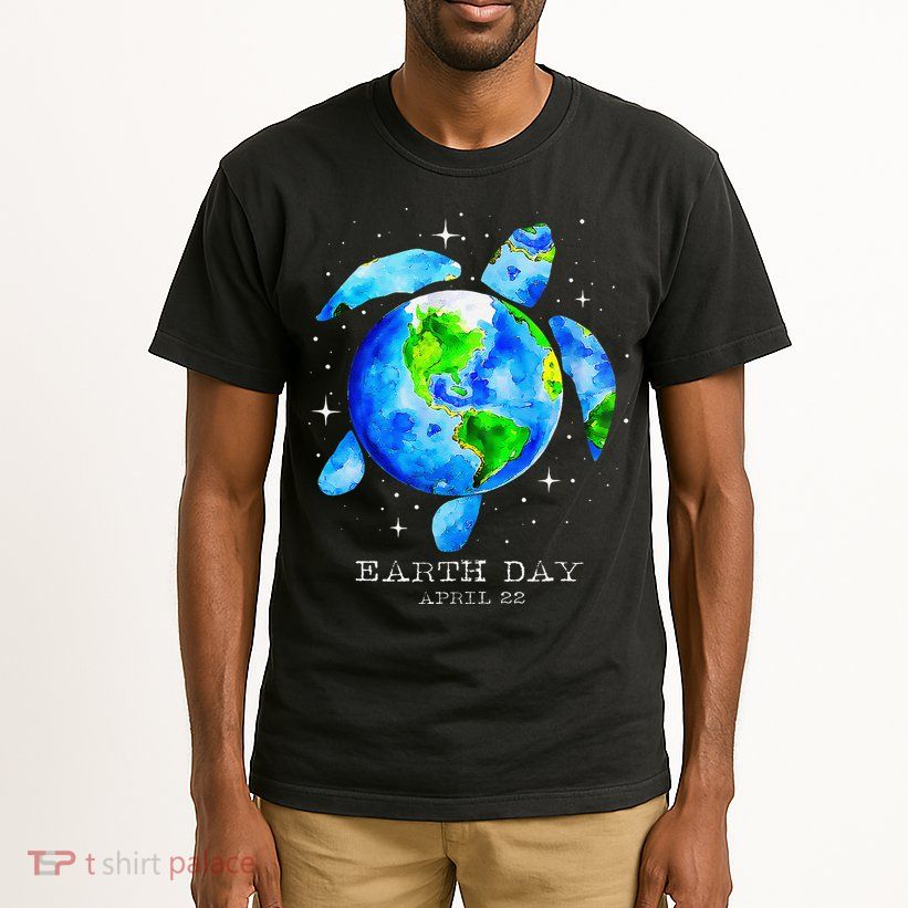 Earth Day 2025 Restore Earth Sea Turtle Art Save The Planet Tall T-Shirt