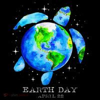 Earth Day 2025 Restore Earth Sea Turtle Art Save The Planet Tall T-Shirt