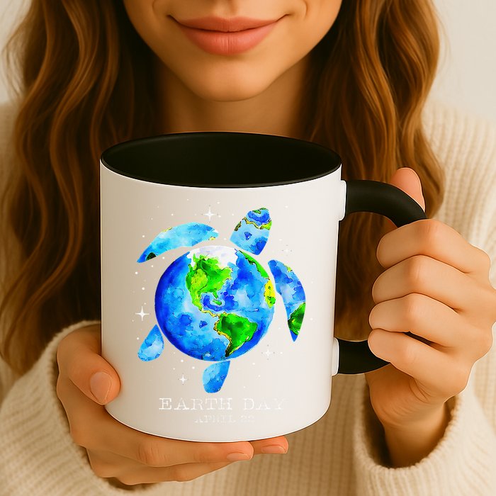 Earth Day 2025 Restore Earth Sea Turtle Art Save The Planet Mug