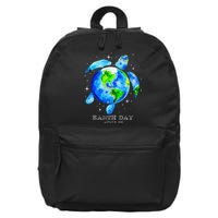 Earth Day 2025 Restore Earth Sea Turtle Art Save The Planet 16 in Basic Backpack