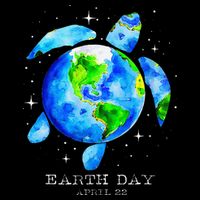 Earth Day 2025 Restore Earth Sea Turtle Art Save The Planet Short Acrylic Beanie
