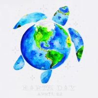Earth Day 2025 Restore Earth Sea Turtle Art Save The Planet Garment-Dyed Sweatshirt