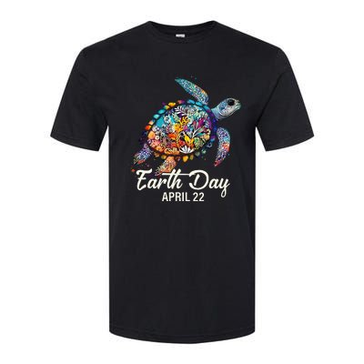 Earth Day 2024 Restore Earth Sea Turtle Art Save The Planet Softstyle® CVC T-Shirt