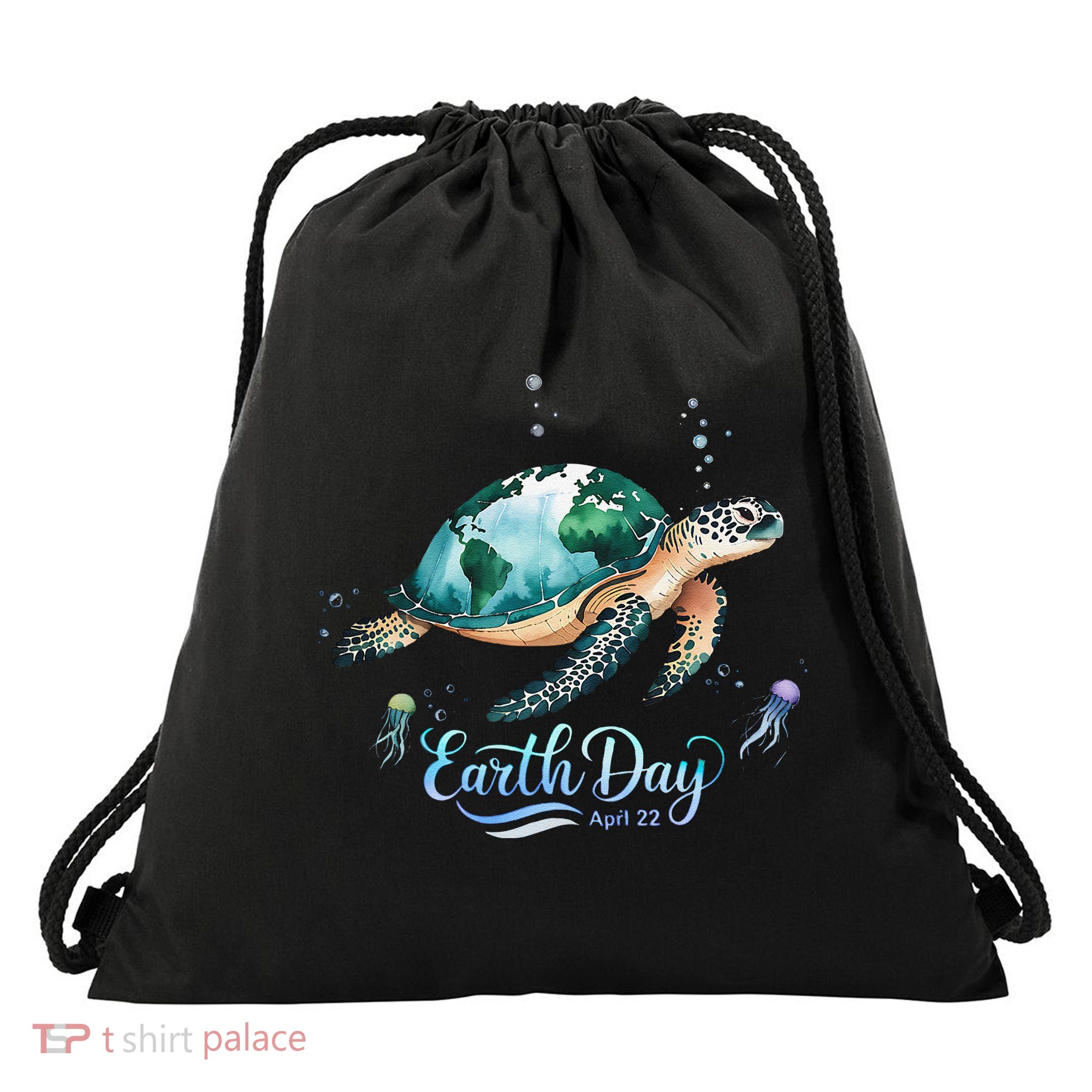 Earth Day 2025 Restore Earth Sea Turtle For Women Drawstring Bag