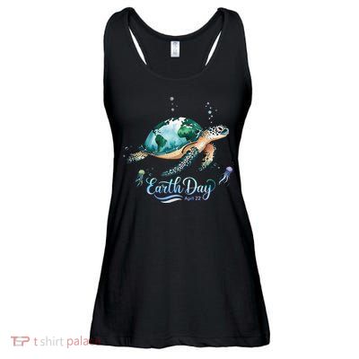 Earth Day 2025 Restore Earth Sea Turtle For Women Ladies Essential Flowy Tank