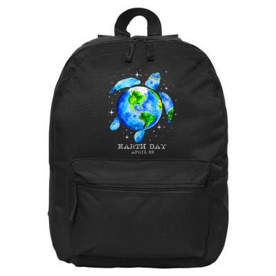 Earth Day 2025 Restore Earth Sea Turtle Art Save The Planet 16 in Basic Backpack