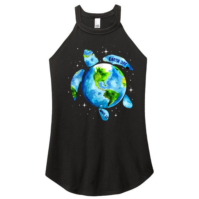 Earth Day 2024 Restore Earth Sea Turtle Art Save The Planet Women’s Perfect Tri Rocker Tank