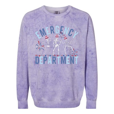 Emergency Department 4th July Er Nurse Colorblast Crewneck Sweatshirt