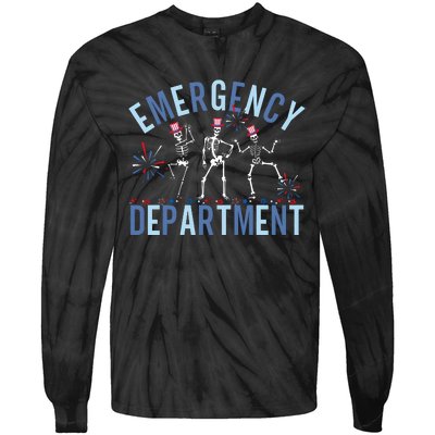 Emergency Department 4th July Er Nurse Tie-Dye Long Sleeve Shirt