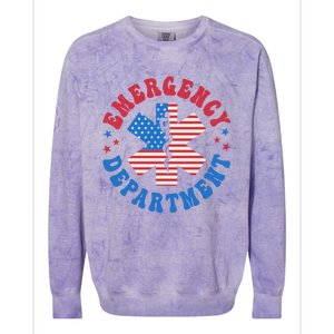 Emergency Departt 4th Of July Emergency Room Er Nurse Great Gift Colorblast Crewneck Sweatshirt