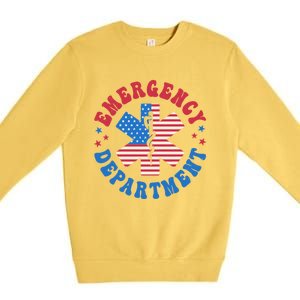 Emergency Departt 4th Of July Emergency Room Er Nurse Great Gift Premium Crewneck Sweatshirt