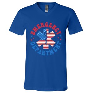 Emergency Departt 4th Of July Emergency Room Er Nurse Great Gift V-Neck T-Shirt