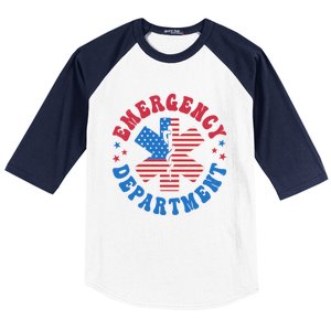 Emergency Departt 4th Of July Emergency Room Er Nurse Great Gift Baseball Sleeve Shirt