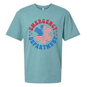 Emergency Departt 4th Of July Emergency Room Er Nurse Great Gift Sueded Cloud Jersey T-Shirt