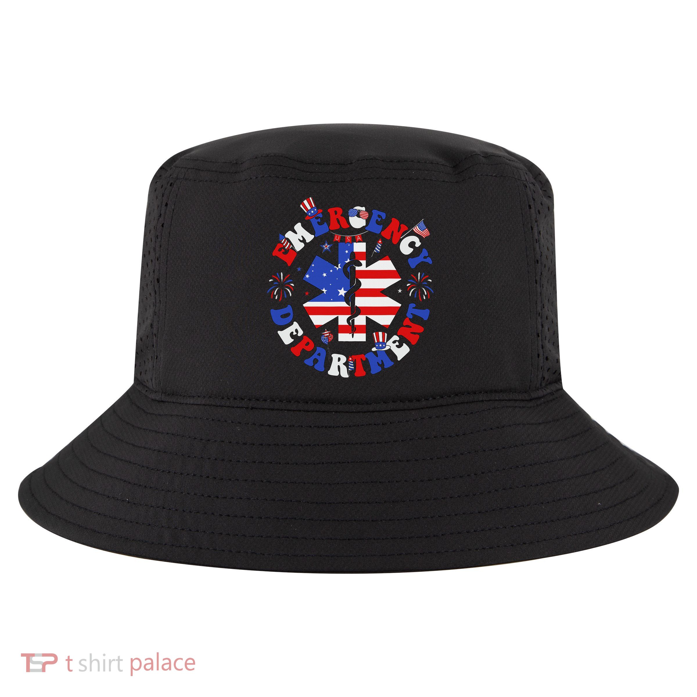 Emergency Department 4th Of July Usa Emergency Room Nurse Cool Comfort Performance Bucket Hat