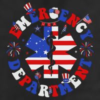 Emergency Department 4th Of July Usa Emergency Room Nurse 7 Panel Mesh Trucker Snapback Hat