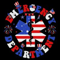 Emergency Department 4th Of July Usa Emergency Room Nurse Cooling Performance Crew T-Shirt