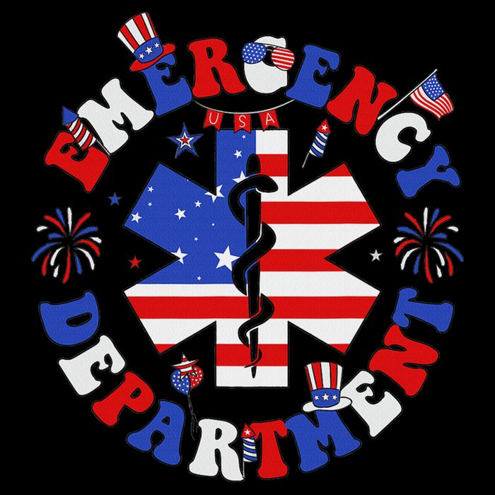 Emergency Department 4th Of July Usa Emergency Room Nurse Cooling Performance Crew T-Shirt