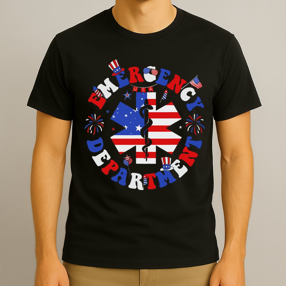 Emergency Department 4th Of July Usa Emergency Room Nurse T-Shirt