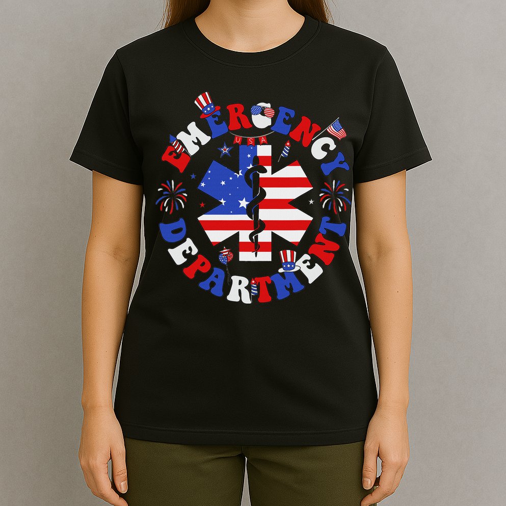 Emergency Department 4th Of July Usa Emergency Room Nurse T-Shirt