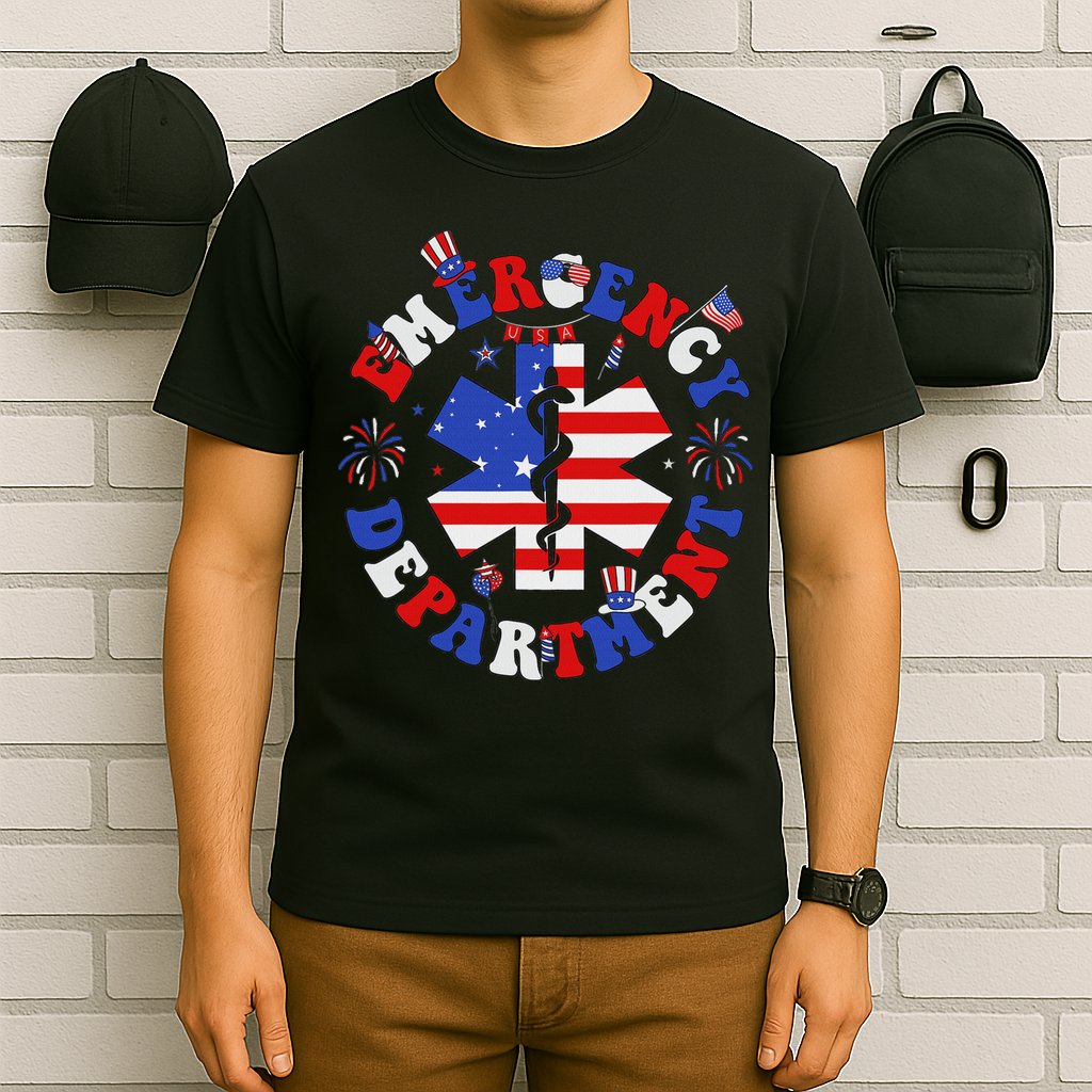 Emergency Department 4th Of July Usa Emergency Room Nurse T-Shirt