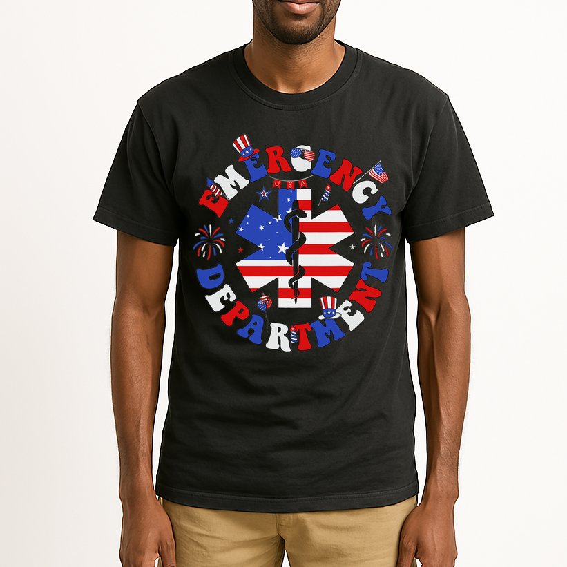 Emergency Department 4th Of July Usa Emergency Room Nurse Tall T-Shirt