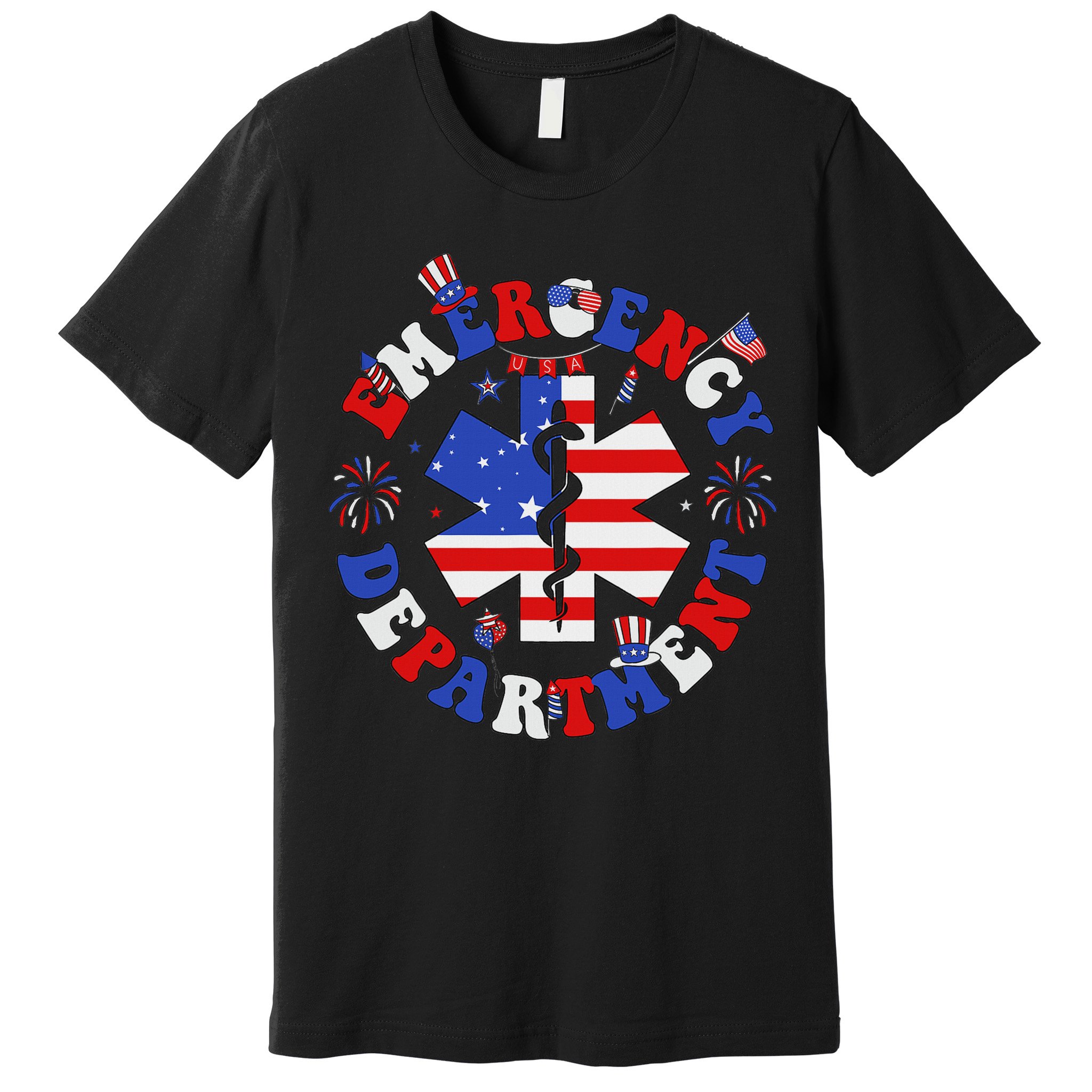 Emergency Department 4th Of July Usa Emergency Room Nurse Premium T-Shirt