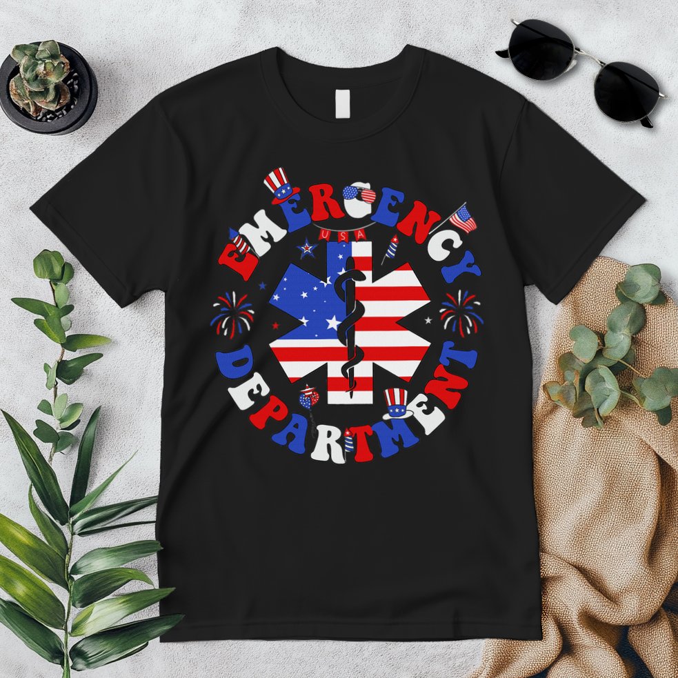 Emergency Department 4th Of July Usa Emergency Room Nurse Premium T-Shirt